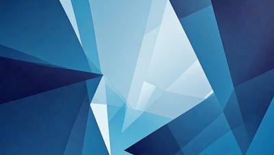 The primary subject of the image is a blue and white geometric pattern. The setting is a blue background, and the visual style appears to be a digital art or illustration. The dominant colors are blue and white, creating a calm and soothing atmosphere.