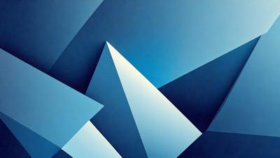The primary subject of the image is a white triangle, which is the main object, scene, or focus of the image. The setting or background is a blue surface, which adds a contrasting color to the scene. The visual style of the image is digital art, as it appears to be a digital illustration or drawing. The dominant colors in the image are white and blue, creating a clean and modern atmosphere.