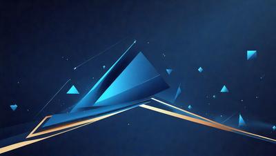 The primary subject of the image is a blue geometric shape, which appears to be a three-dimensional structure. The setting is a dark blue background, which contrasts with the bright blue shape. The visual style is digital art, as the image is a computer-generated design. The dominant colors are blue, with the geometric shape being the most prominent feature. The overall atmosphere of the image is modern and sleek, with the geometric shape serving as a focal point.