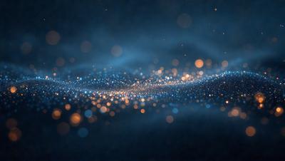 The primary subject of the image is a blue background with a pattern of bright, shining lights. The setting appears to be a dark, starry night, with the lights creating a mesmerizing effect. The visual style of the image is a combination of digital art and illustration, as the lights are depicted in a way that resembles a starry night. The colors and mood of the image are predominantly blue and serene, creating a sense of calmness and tranquility.
