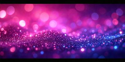The primary subject of the image is a close-up of a purple background with a pattern of pink and blue lights. The setting appears to be a dark room with a purple and blue hue. The visual style of the image is a combination of digital art and illustration, creating a unique and artistic representation of the purple and blue lights. The colors and mood of the image are predominantly purple and blue, giving it a calm and serene atmosphere.