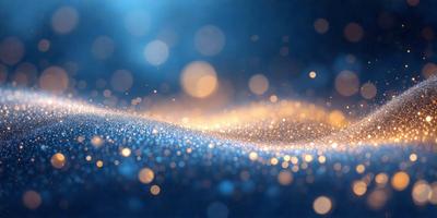 The primary subject of the image is a blue background with a pattern of bright, shining lights. The setting appears to be a nighttime scene, with the lights creating a visually striking and luminous atmosphere. The visual style of the image is a combination of digital art and illustration, as the lights are depicted in a way that resembles a painting or drawing. The colors and mood of the image are predominantly blue and bright, creating a sense of calmness and serenity.