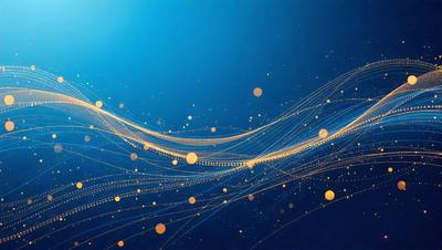 The primary subject of the image is a blue background with a pattern of yellow dots. The setting appears to be a space or a futuristic environment. The visual style is a combination of digital art and illustration, creating a unique and captivating design. The dominant colors are blue and yellow, with the blue background and yellow dots creating a vibrant and lively atmosphere.
