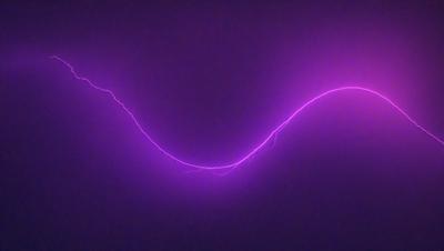 The primary subject of the image is a purple lightning bolt, which is the main object, scene, or focus of the image. The setting or background is a purple wall, and the visual style is a photo. The dominant colors and overall atmosphere are purple and electric, creating a striking and visually appealing scene.