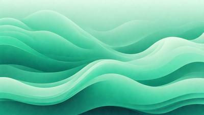 The primary subject of the image is a large, curved wave with a green hue. The wave is the main focus of the image, and it appears to be a digital art or illustration. The setting is a blue ocean, and the visual style gives the impression of a water-based environment. The colors and mood of the image are predominantly green, creating a serene and calming atmosphere.