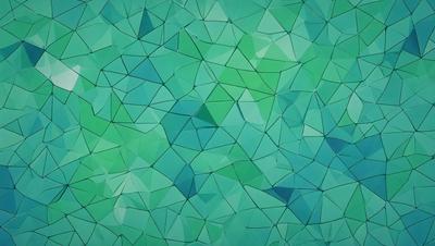 The primary subject of the image is a green and blue geometric pattern. The setting is a blue and green background, which creates a visually appealing contrast with the pattern. The visual style is a combination of digital art and illustration, giving the image a unique and artistic appearance. The dominant colors are green and blue, creating a calm and soothing atmosphere.