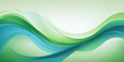 The primary subject of the image is a green and blue wave pattern. The setting is a white background, which creates a contrasting effect. The visual style is a digital art or illustration, as the wave pattern is created using a combination of colors and lines. The dominant colors are green and blue, giving the image a calming and soothing atmosphere.
