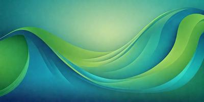 The primary subject of the image is a large, colorful wave. The wave is depicted in a digital art style, with a vibrant blue and green color scheme. The setting is a blue background, which complements the wave's colors. The visual style is a combination of digital art and illustration, creating a dynamic and engaging scene. The overall atmosphere is lively and energetic, as the wave appears to be crashing or breaking.