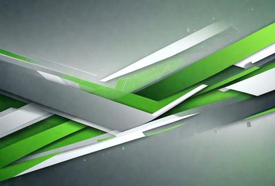 The primary subject of the image is a green and white geometric pattern. The setting is a gray background, which contrasts with the vibrant colors of the pattern. The visual style is a combination of digital art and illustration, creating a modern and visually appealing design. The dominant colors are green and white, giving the pattern a fresh and lively appearance.
