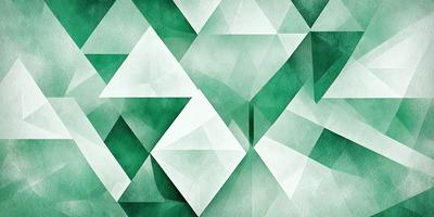The primary subject of the image is a green and white geometric pattern. The setting is a white and green background, which creates a visually appealing contrast with the pattern. The visual style of the image is a combination of digital art and illustration, giving it a modern and artistic appearance. The dominant colors in the image are green and white, creating a calm and soothing atmosphere.