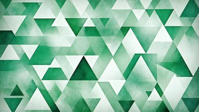 The primary subject of the image is a green and white geometric pattern. The setting is a white background, and the visual style is a digital art or illustration. The dominant colors are green and white, creating a calm and soothing atmosphere.
