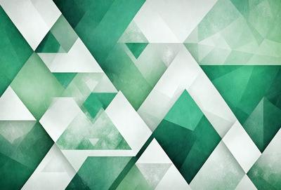 The primary subject of the image is a geometric pattern, featuring a combination of green and white colors. The setting is a white background, which provides a clean and minimalist appearance. The visual style is a digital art or illustration, showcasing the intricate design of the pattern. The overall atmosphere is calm and serene, with the green and white colors creating a sense of harmony and balance.
