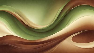 The primary subject of the image is a painting of a green and brown landscape. The setting is a mountainous area with a mix of green and brown colors. The visual style is a painting, which gives the image a more artistic and creative appearance. The colors and mood of the painting evoke a sense of tranquility and natural beauty.