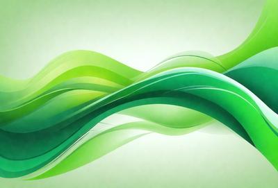 The primary subject of the image is a green wave or a green water-like pattern. The setting is a white background, which provides a clean and minimalist appearance. The visual style is a digital art or illustration, as the green wave is depicted in a detailed and artistic manner. The colors and mood of the image are predominantly green, creating a sense of calmness and tranquility.