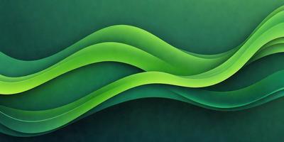 The primary subject of the image is a green wave or a green water-like pattern. The setting is a dark background, which contrasts with the green wave. The visual style appears to be a digital art or illustration, as the wave is depicted in a detailed and artistic manner. The dominant colors are green, creating a calm and soothing atmosphere.