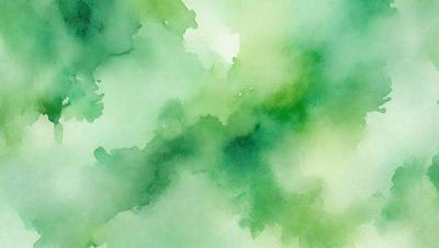 The primary subject of the image is a green, watercolor-style painting of a leafy plant. The setting is a green background, which complements the vibrant green color of the plant. The visual style is a watercolor painting, giving the image a unique and artistic appearance. The colors and mood of the painting are predominantly green, creating a serene and natural atmosphere.