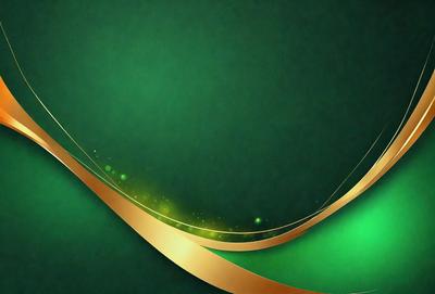 The primary subject of the image is a gold and green striped design. The setting is a green background, and the visual style appears to be a digital art or illustration. The dominant colors are gold and green, creating a warm and vibrant atmosphere.