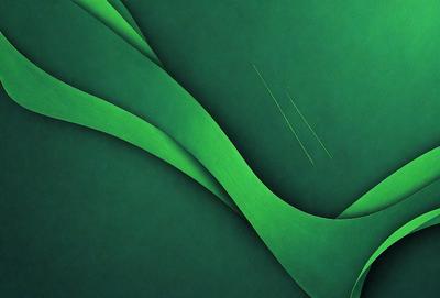 The primary subject of the image is a green, curved, and flowing design. The setting is a green background, which complements the design. The visual style is a combination of digital art and illustration, creating a unique and eye-catching pattern. The colors and mood of the image are predominantly green, giving it a fresh and lively atmosphere.