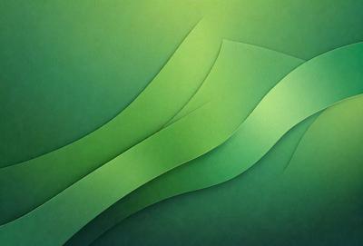 The primary subject of the image is a green paper cutout of a wave. The setting is a green background, which complements the green paper cutout. The visual style is a combination of digital art and illustration, as the paper cutout appears to be a digital art piece. The colors and mood of the image are predominantly green, creating a calm and serene atmosphere.
