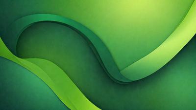 The primary subject of the image is a green, curved, and wavy design. The setting is a green background, which complements the design. The visual style is a combination of digital art and illustration, creating a unique and eye-catching pattern. The colors and mood of the image are predominantly green, giving it a fresh and lively atmosphere.
