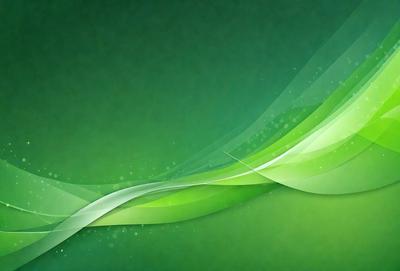 The primary subject of the image is a green background with a wave-like pattern. The setting is a computer screen, and the visual style is digital art. The dominant colors are green and white, creating a calm and soothing atmosphere.
