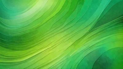 The primary subject of the image is a large, vibrant green leaf. The leaf is prominently displayed in the foreground, covering a significant portion of the image. The setting is a lush, green environment, possibly a forest or a garden. The visual style of the image is a combination of a photo and digital art, creating a realistic yet artistic representation of the leaf. The colors and mood of the image are predominantly green, conveying a sense of freshness and vitality.