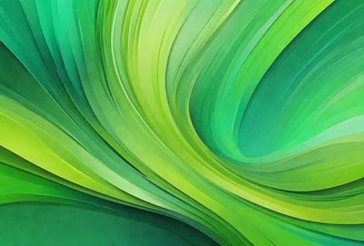 The primary subject of the image is a large, vibrant green leaf. The leaf is prominently displayed in the foreground, with a background of a green and white pattern. The visual style of the image is a combination of a photo and digital art, creating a unique and eye-catching representation of the leaf. The colors and mood of the image are predominantly green, with a lively and fresh atmosphere.