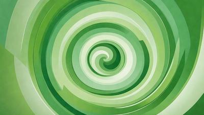 The primary subject of the image is a spiral pattern, which is the main object, scene, or focus of the image. The spiral pattern is set against a green background, which adds a natural and vibrant atmosphere to the scene. The visual style of the image is a combination of digital art and illustration, creating a unique and eye-catching design. The colors and mood of the image are predominantly green, which adds a sense of freshness and tranquility to the overall composition.