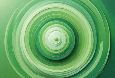 The primary subject of the image is a large, green, spiral-shaped object. The setting is a green background, which adds to the overall atmosphere of the image. The visual style is a combination of photo and digital art, creating a unique and eye-catching design. The colors and mood of the image are predominantly green, giving it a fresh and lively appearance.