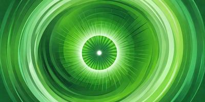 The primary subject of the image is a green circle with a white center, which appears to be a light source. The setting is a green background, possibly a wall or a surface. The visual style is a combination of a photo and digital art, creating a unique and eye-catching design. The colors and mood of the image are predominantly green, with the white center of the circle adding a touch of brightness and contrast.