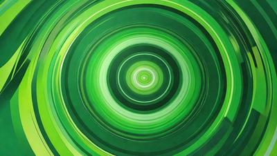 The primary subject of the image is a large, circular, green design. The setting is a wall, and the visual style appears to be a combination of a photo and digital art. The dominant colors are green, and the overall atmosphere is vibrant and lively.
