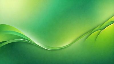 The primary subject of the image is a green background with a wave-like pattern. The setting is a digital artwork, and the visual style is a combination of a photo and a digital illustration. The dominant colors are green and blue, creating a calm and soothing atmosphere.