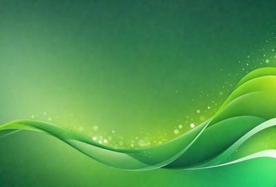The primary subject of the image is a green background with a wave-like pattern. The setting is a green screen, and the visual style is digital art. The dominant colors are green and white, creating a calm and soothing atmosphere.