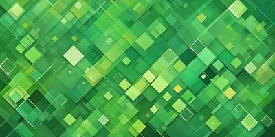 The primary subject of the image is a green and yellow geometric pattern. The setting is a green background, and the visual style is a digital art or illustration. The dominant colors are green and yellow, creating a lively and vibrant atmosphere.