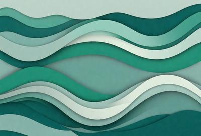 The primary subject of the image is a wave, which is the main object, scene, or focus of the image. The wave is depicted in a digital art style, with a blue and green color scheme that gives it a calm and serene atmosphere. The setting or background of the image features a blue and green ocean, which further enhances the wave's visual appeal.