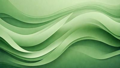 The primary subject of the image is a large, curved, and wavy green surface. The setting is a green background, which creates a sense of depth and movement. The visual style is a combination of a photo and digital art, as the image appears to be a blend of natural elements and digital manipulation. The colors and mood of the image are predominantly green, which gives it a calm and serene atmosphere.