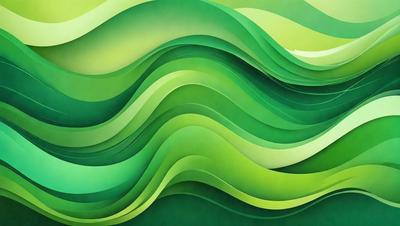 The primary subject of the image is a large, colorful, and intricate green wave. The wave is the main focus of the image, and it is displayed in a visually appealing manner. The setting is a wall, and the visual style is a combination of digital art and illustration. The colors and mood of the image are predominantly green, creating a lively and vibrant atmosphere.