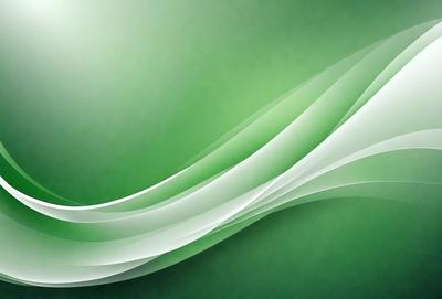 The primary subject of the image is a green background with a white wave-like pattern. The setting is a green background, and the visual style appears to be a digital art or illustration. The dominant colors are green and white, creating a calm and soothing atmosphere.