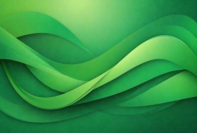 The primary subject of the image is a green, curved, and flowing design. The setting is a green background, which complements the design. The visual style is a digital art or illustration, creating a unique and eye-catching pattern. The colors and mood are predominantly green, giving the image a fresh and lively atmosphere.