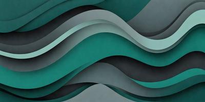 The primary subject of the image is a large, colorful wave pattern. The setting is a gray and blue background, which adds to the overall visual style. The wave pattern is a digital art piece, showcasing a unique and creative design. The dominant colors in the image are blue and gray, creating a calm and serene atmosphere.