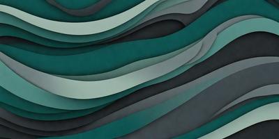 The primary subject of the image is a large, colorful, and abstract design featuring a mix of blue, green, and gray tones. The setting is a wall, and the visual style appears to be a combination of digital art and illustration. The colors and mood of the image are vibrant and dynamic, creating a visually engaging and artistic display.