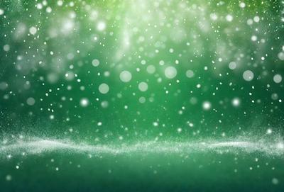 The primary subject of the image is a green background with a white snowy effect. The setting appears to be a digital art or illustration, creating a unique visual style. The colors and mood of the image are predominantly green and white, giving it a calm and serene atmosphere.