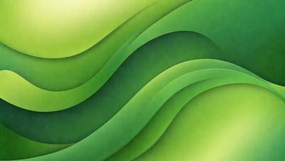 The primary subject of the image is a green, curved, and wavy design, which appears to be a digital art or illustration. The setting is a white background, and the visual style is a combination of digital art and illustration. The colors and mood of the image are predominantly green, creating a calm and soothing atmosphere.