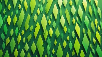 The primary subject of the image is a green and white patterned wallpaper. The setting is a wall with a green and white patterned design. The visual style is a digital art or illustration, creating a unique and eye-catching pattern. The colors and mood of the image are predominantly green and white, giving it a fresh and vibrant appearance.