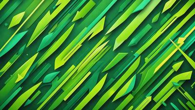 The primary subject of the image is a green and white patterned wall. The setting is a room with a green and white wallpaper. The visual style is a combination of digital art and illustration. The dominant colors are green and white, creating a calm and soothing atmosphere.