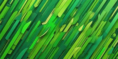 The primary subject of the image is a green, leafy plant with a patterned texture. The setting is a wall with a green background, and the visual style is a combination of a photo and digital art. The colors and mood of the image are predominantly green, creating a lush and vibrant atmosphere.