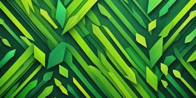 The primary subject of the image is a green and white patterned background featuring a variety of green leaves. The setting is a colorful and vibrant environment, likely a digital art or illustration. The visual style is a combination of digital art and illustration, creating a unique and eye-catching design. The colors and mood of the image are predominantly green, with a lively and fresh atmosphere.