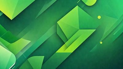 The primary subject of the image is a green geometric pattern. The setting is a green background, and the visual style appears to be a digital art or illustration. The dominant colors are green and white, creating a calm and soothing atmosphere.