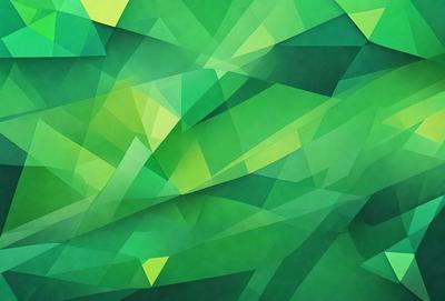 The primary subject of the image is a green geometric pattern, which is the main focus of the image. The setting is a green background, and the visual style is a digital art or illustration. The dominant colors are green and various shades of green, creating a calm and soothing atmosphere.