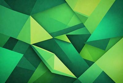 The primary subject of the image is a green geometric pattern, which is the main focus of the image. The setting is a green background, which complements the green geometric pattern. The visual style of the image is digital art, as it is a digital representation of a geometric pattern. The dominant colors in the image are green, which creates a calm and soothing atmosphere.
